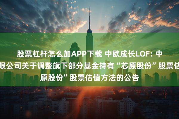 股票杠杆怎么加APP下载 中欧成长LOF: 中欧基金管理有限公司关于调整旗下部分基金持有“芯原股份”股票估值方法的公告