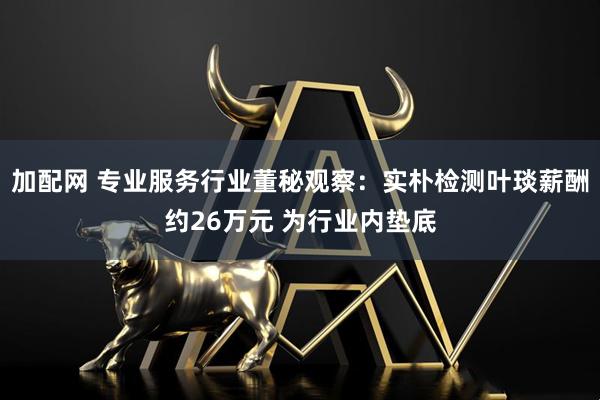 加配网 专业服务行业董秘观察：实朴检测叶琰薪酬约26万元 为行业内垫底